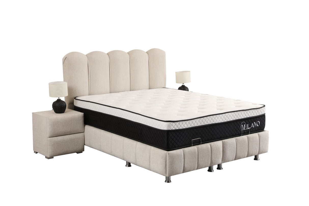 Lit coffre Eva blanc cassé