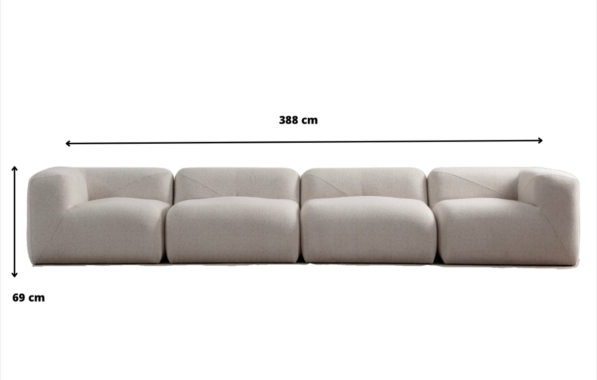 Canapé Nuage Velours blanc cassé