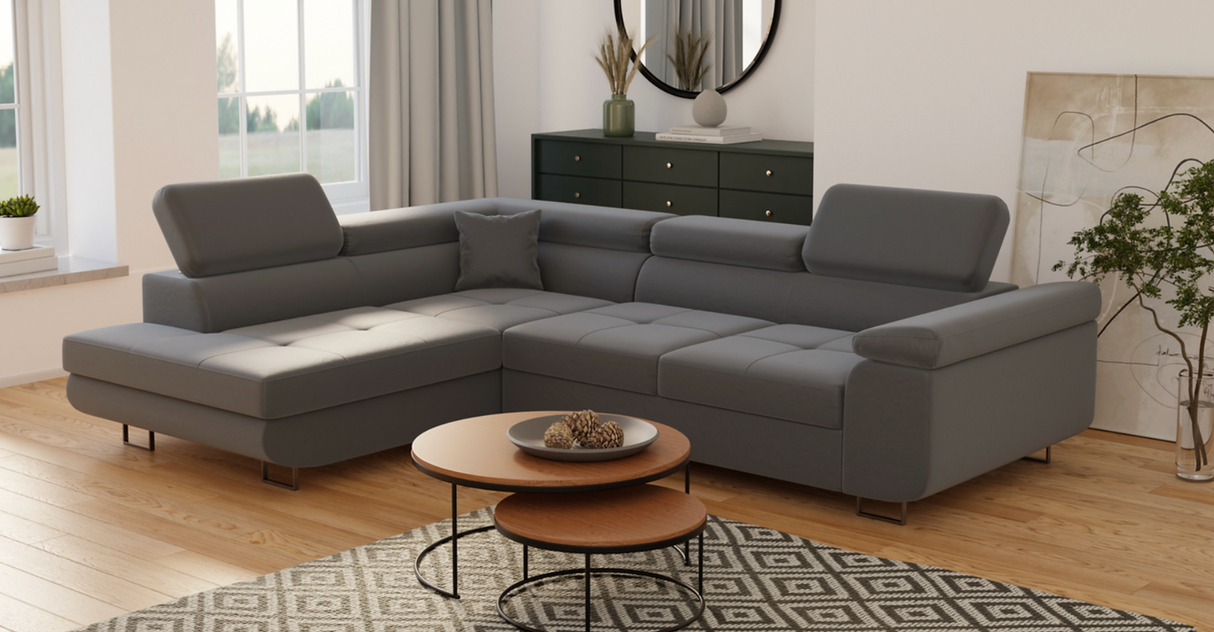 Canapé d'angle convertible TONY gris