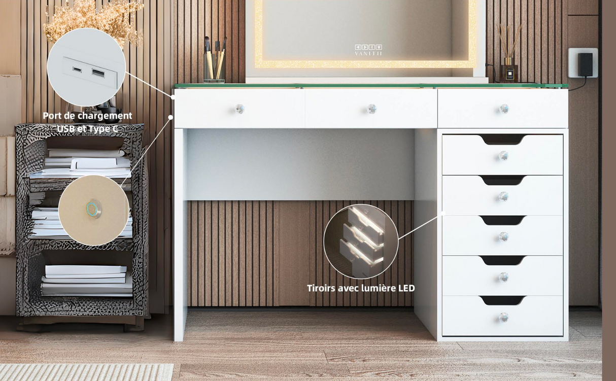 Coiffeuse 8 tiroirs