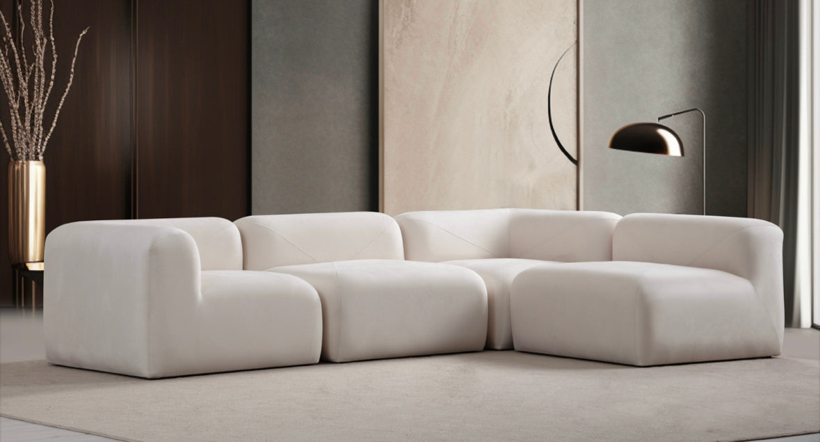 Canapé Nuage Velours blanc cassé