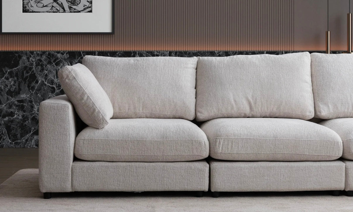 Canapé Julia Modulable chenille 4+1 pouf