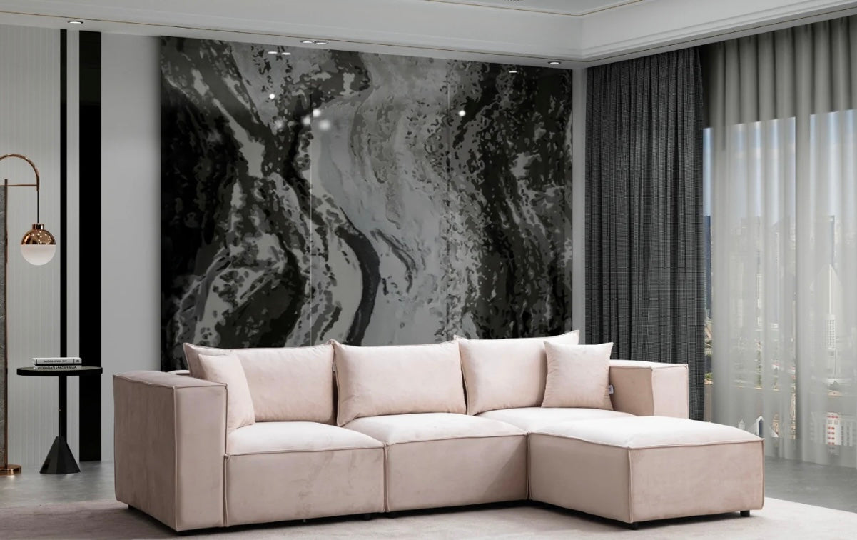 Canapé Élegance Velours Modulable 3+1