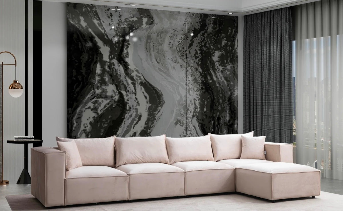 Canapé Élégance Velours Modulable 4 + 1