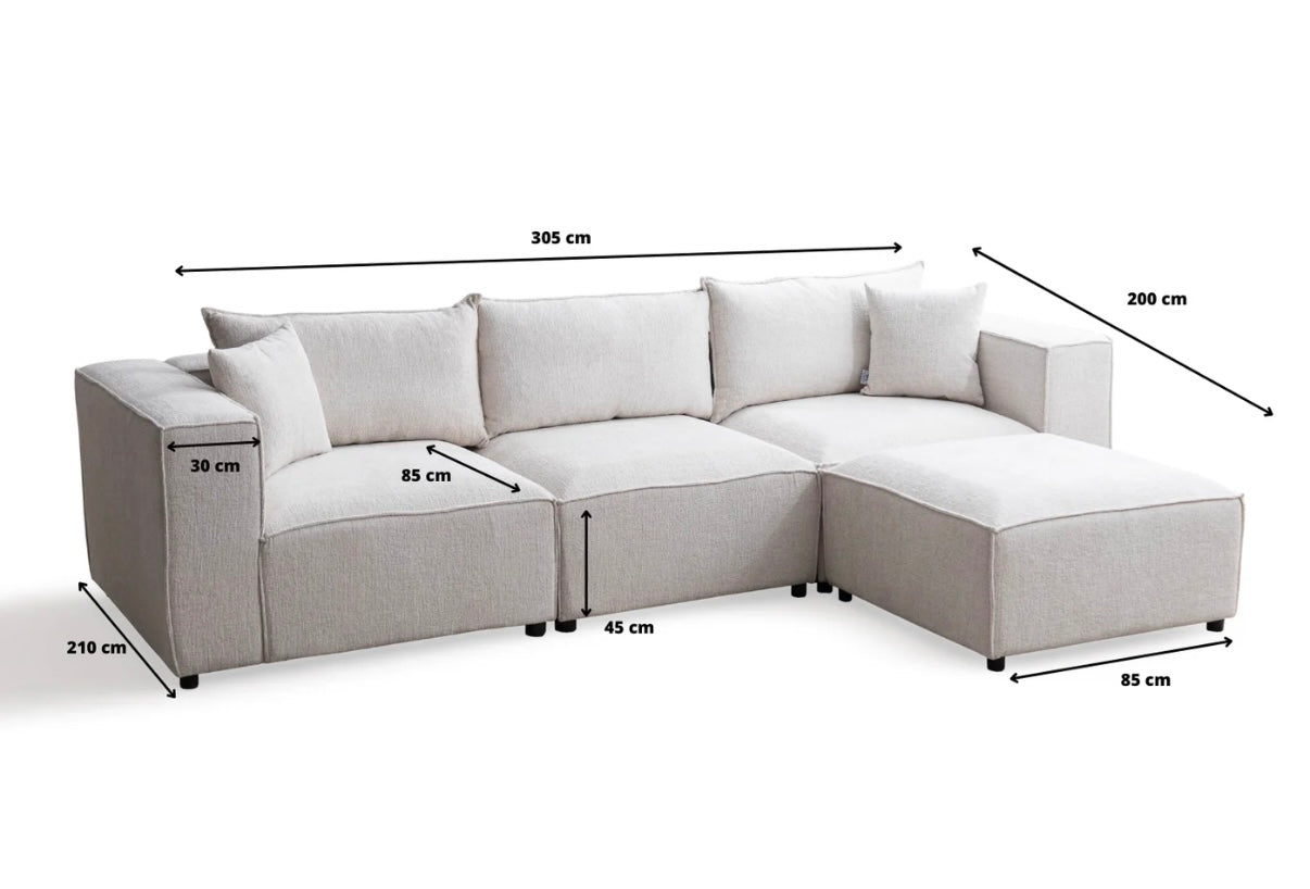 Canapé Élégance Chenille Modulable 3+1