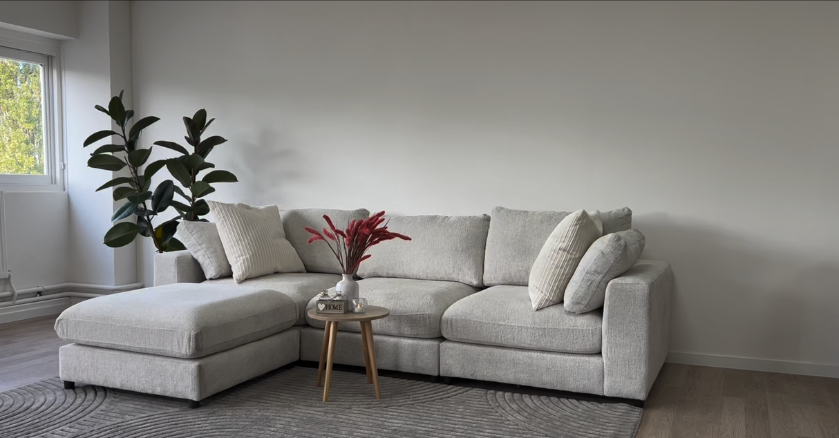 Canapé Julia Modulable Chenille 3+1 pouf