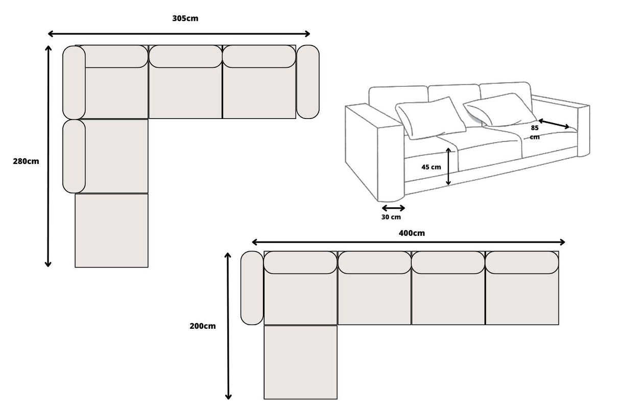 Canapé Elégance Marbella Modulable 4 + 1