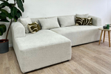 Canapé d'Angle Ela Chenille Blanc cassé