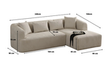 Canapé d'Angle Ela Velours Beige