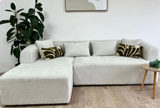 Canapé d'Angle Ela Chenille Blanc cassé