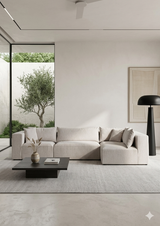 Canapé Azra Modulable Chenille Blanc cassé
