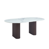 Table repas Roxy pied metal effet noyer