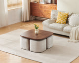 Table basse Marbella noyer avec pouf