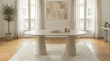 Table repas Iconic céramique travertin