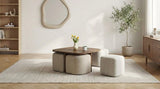 Table basse Marbella noyer avec pouf