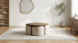 Table basse Marbella noyer avec pouf