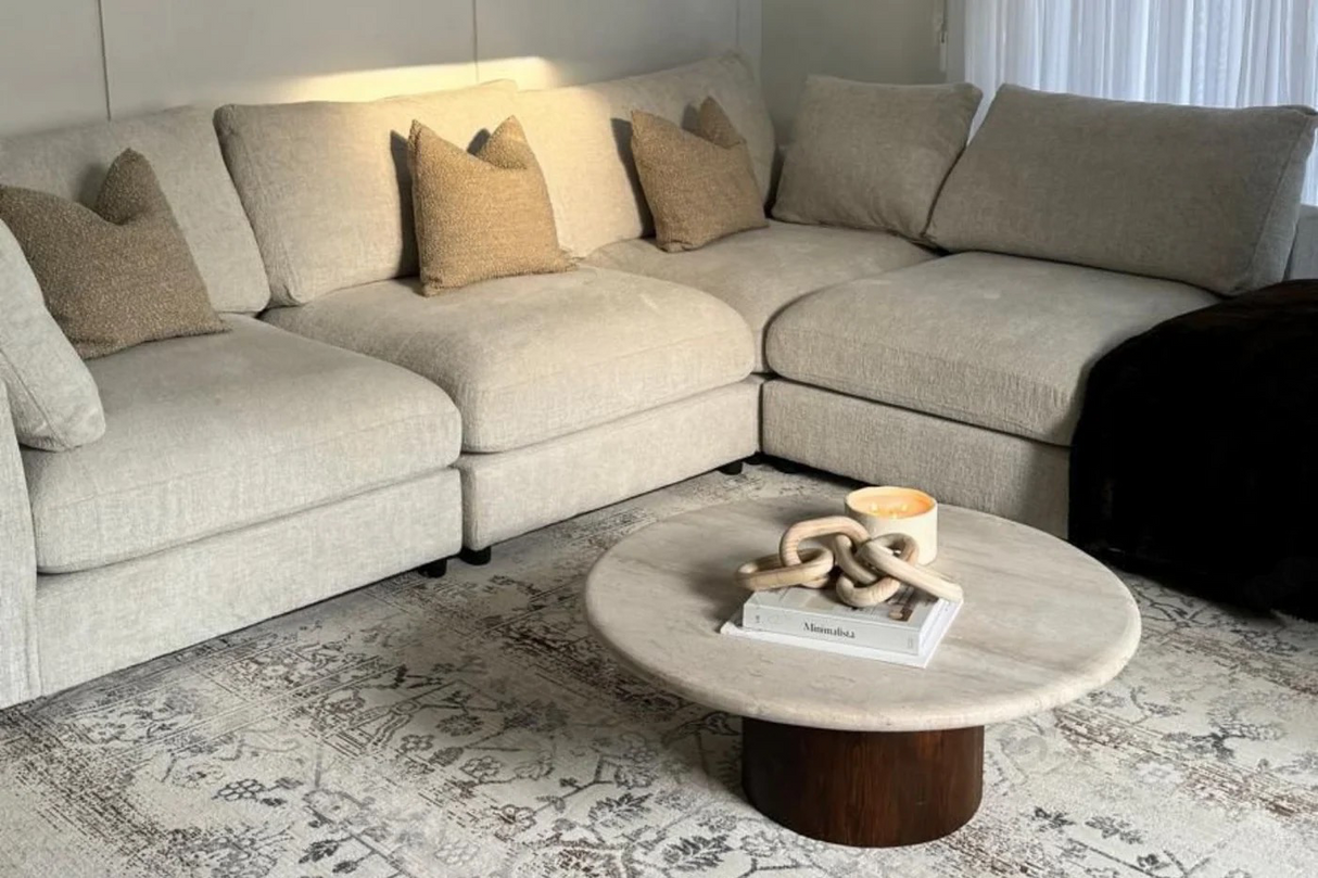 Canapé Julia Modulable Chenille 3+1 pouf